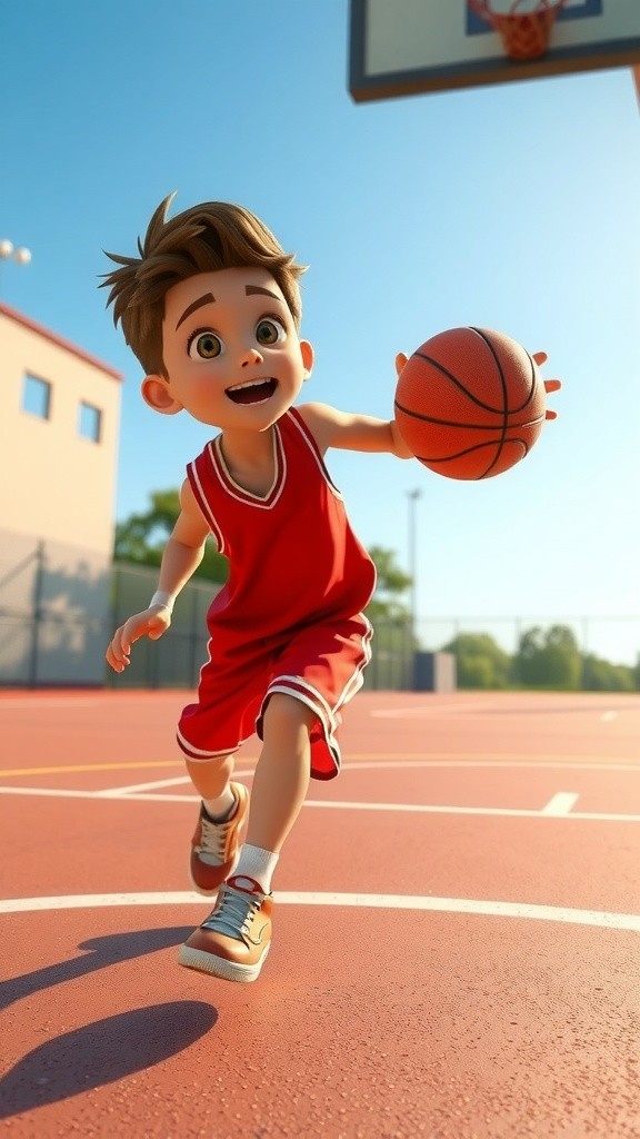 Kid Playing Basketball
