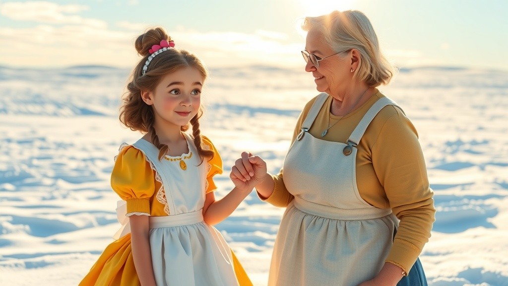 Beautiful Girls Playing in the Snow