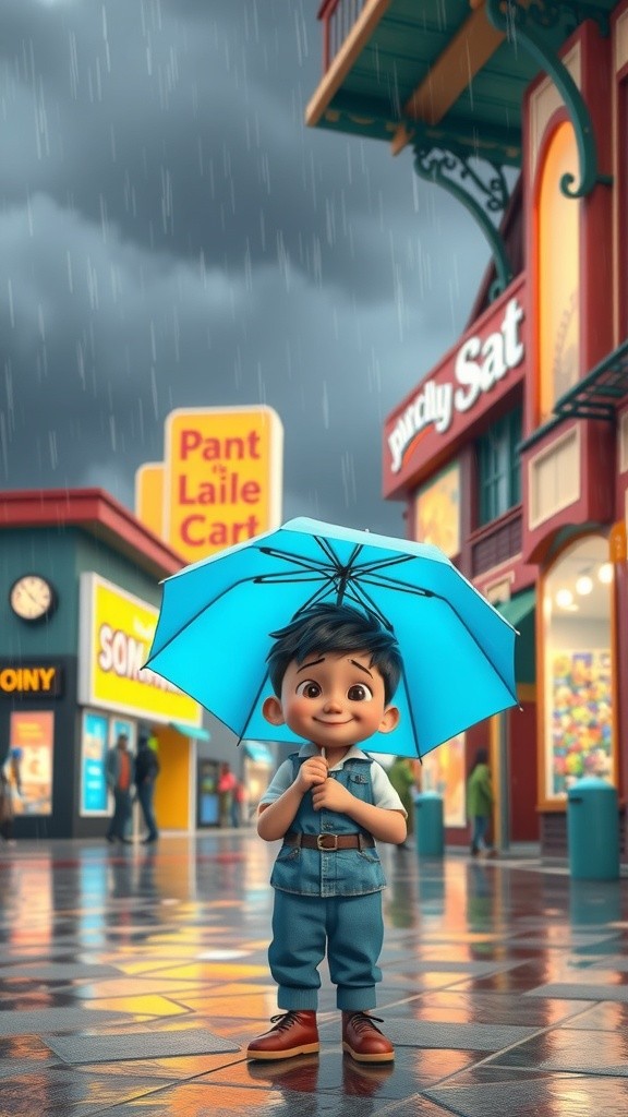 The Boy and the Blue Umbrella