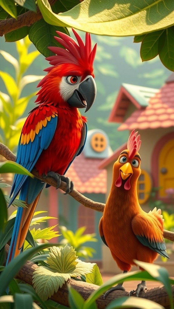 तोता और मुर्गी की दोस्ती
