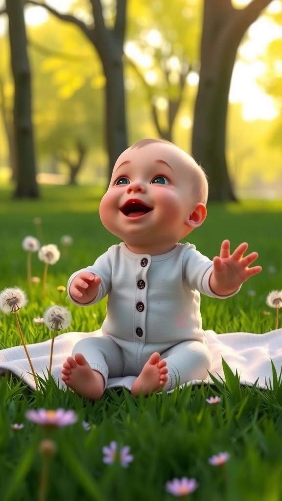 Joyful Playtime: Baby and Elephant Adventure (copy)