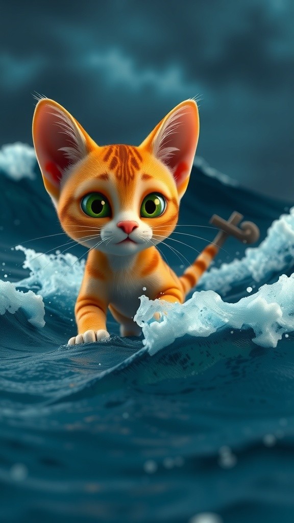 Kid Saves Drowning Kitten in Ocean!