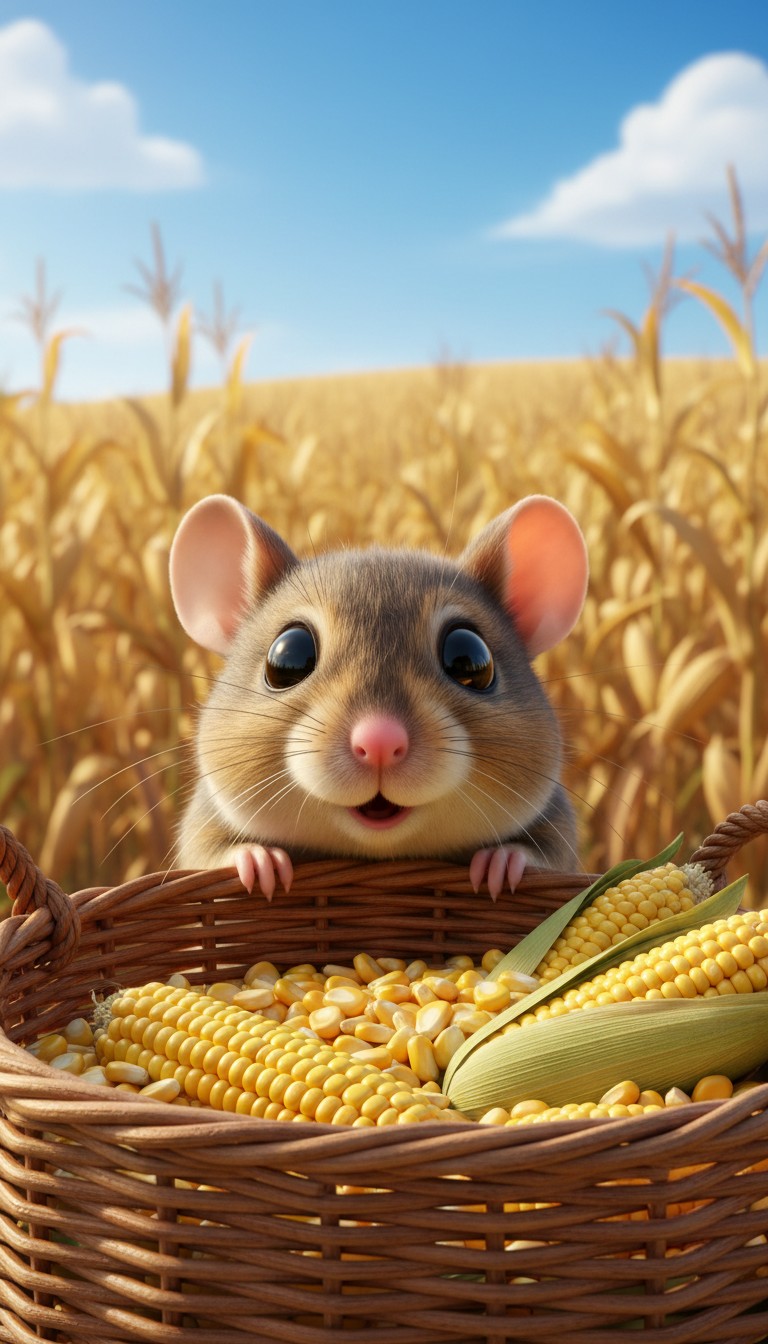 The Greedy Mouse and the Corn Basket