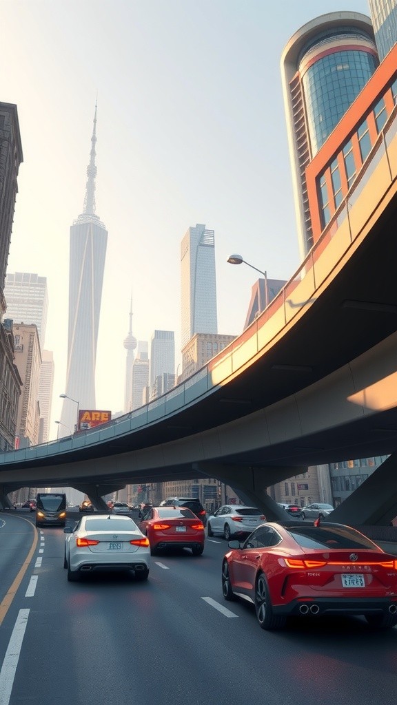Plane Landing Over a Bridge
