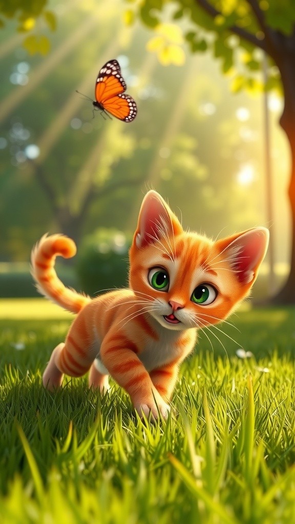 Dancing Cat on Colorful Stage