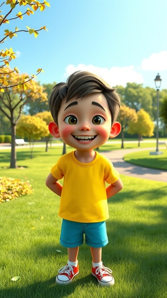 Happy Boy with Dog on Skateboard