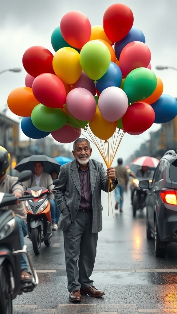 Balon dan Payung Kakek