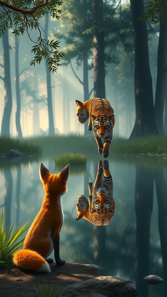 Rubah Cerdik dan Harimau Takut