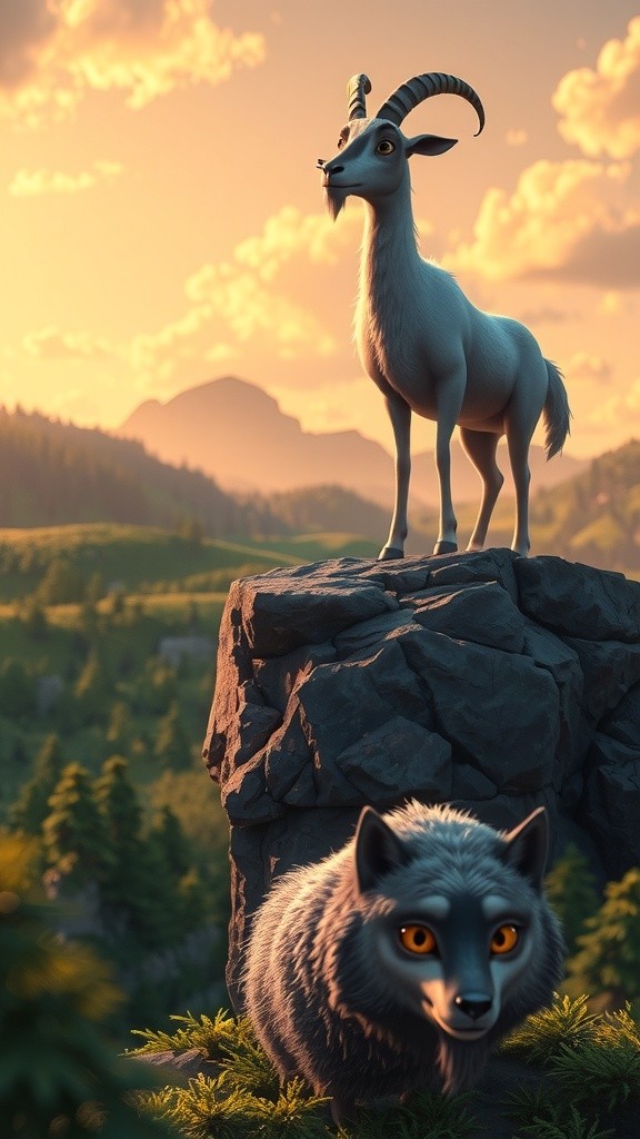 بکری کی چالاکی اور بھیڑیا کی ناکامی