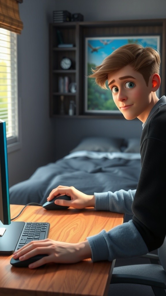 A Boy Playing Mobile Games