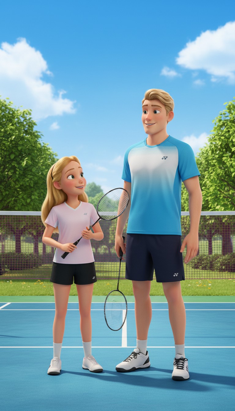 Deux jeunes joueurs de badminton au tournoi international en Asie