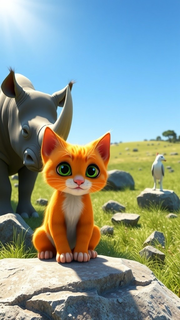 Le chat qui a volé la corne du rhinocéros