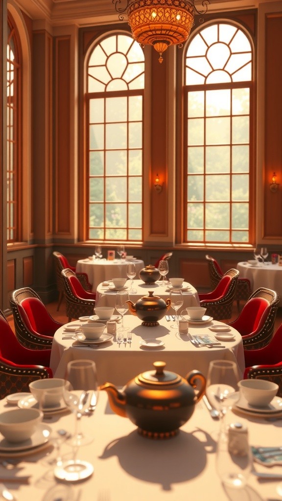 Girl Playing with Lion in Restaurant