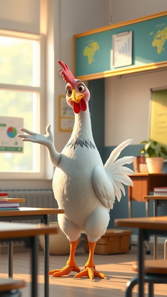 Ayam Pintar di Sekolah