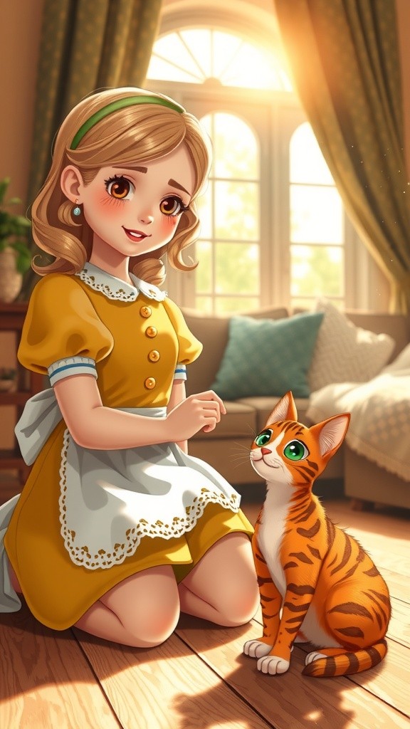 A Child's Attempt at Cuddling a Cat