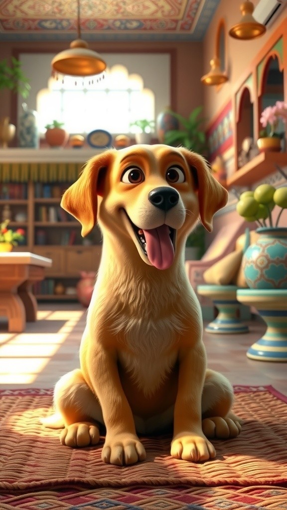 Golden Retriever's Spicy Feast Adventure