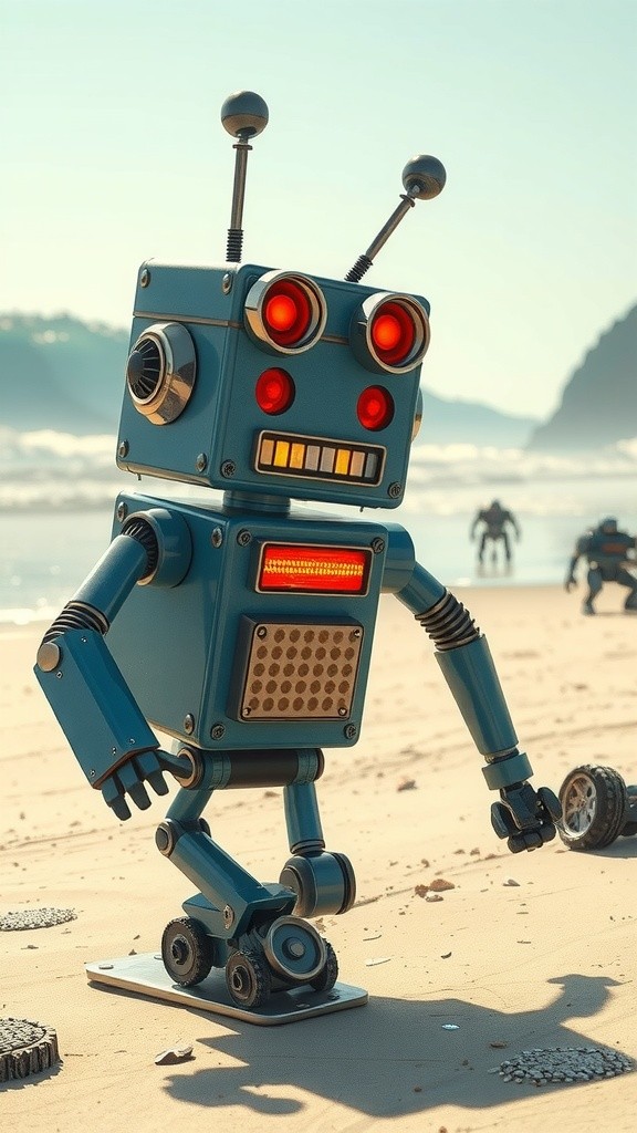 Robot Lari dari Tsunami dan Robot Raksasa yang Menakutkan