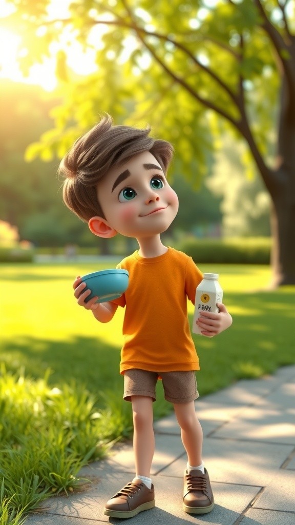 Boy Feeding Adorable Kitten