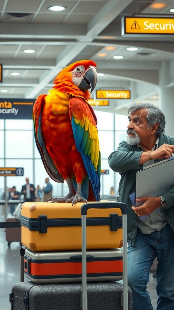 Packed to the Brim: Parrot's Airport Adventure