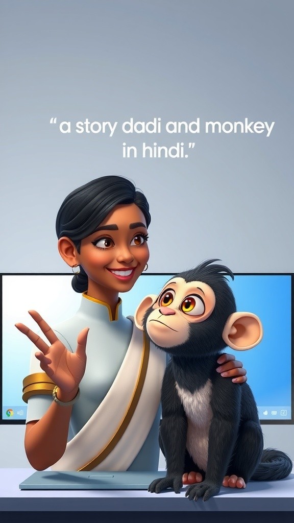 दादी और बंदर की दोस्ती