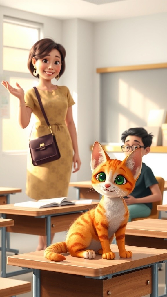 The Curious Classroom Cat