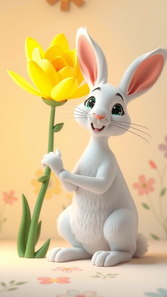 الأرنب والزهرة الجميلة