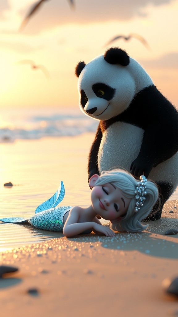 The Kind Panda and the Mermaid Princess