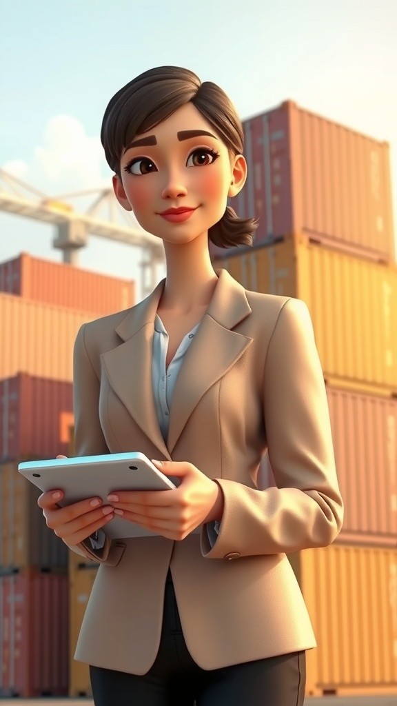 Karakter Chibi Profesional untuk Cerita Perusahaan Logistik Keluarga