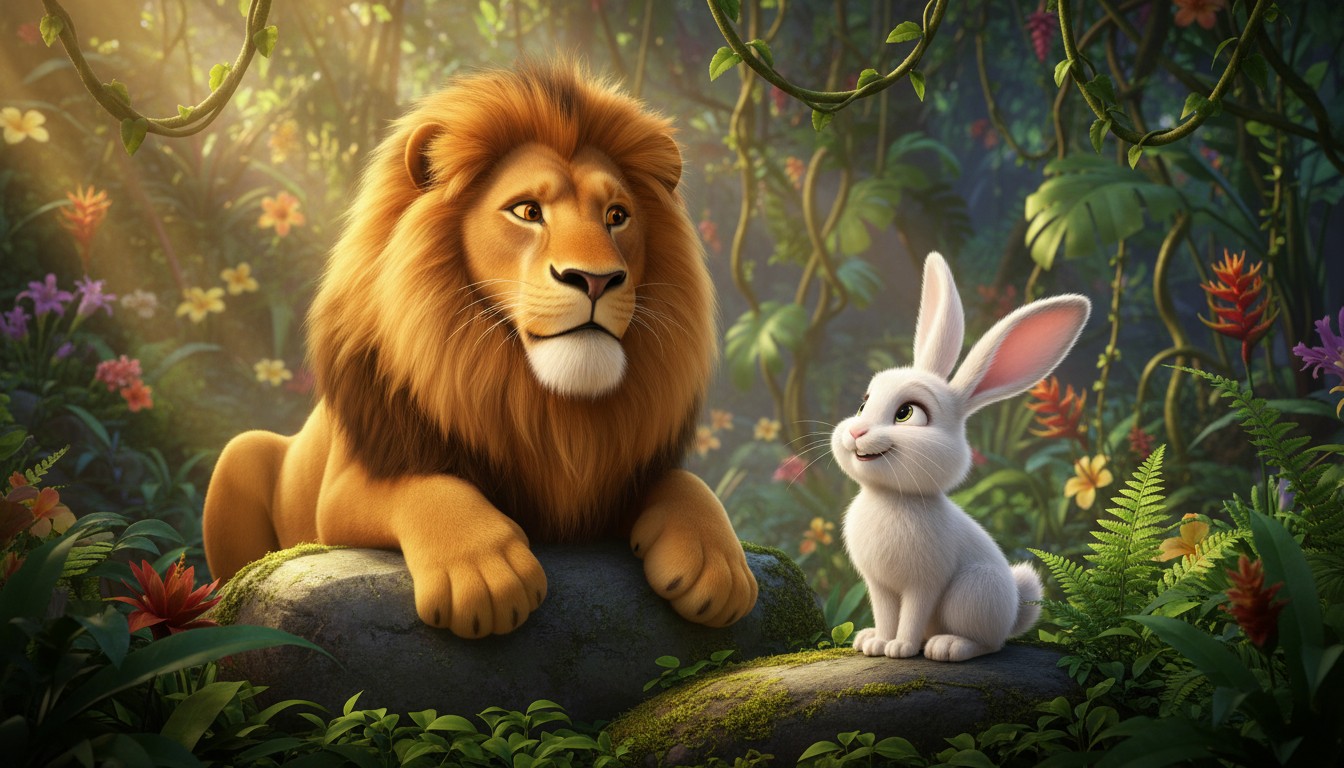 The Proud Lion and the Clever Rabbit