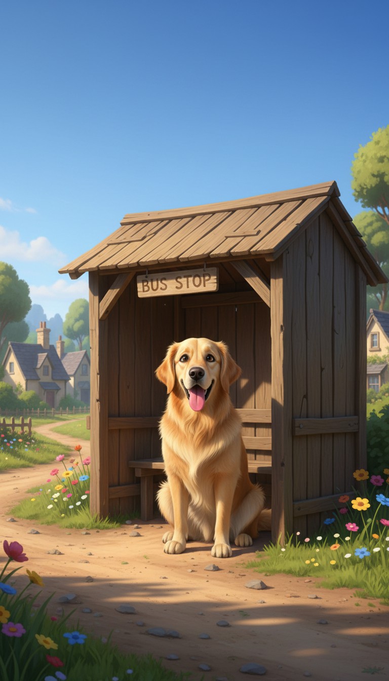 Kito: The Loyal Dog at the Bus Stop