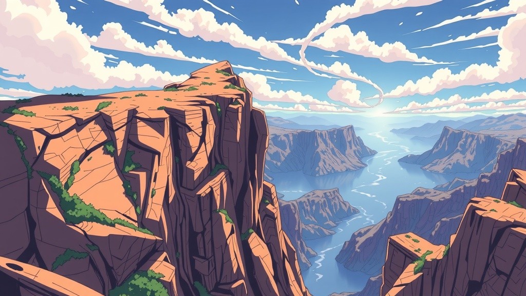 Mystical Sorcerer on the Ancient Cliff