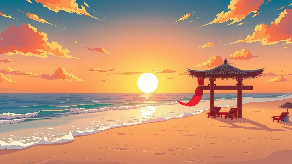 Sunset Love: A Romantic Walk by the Shore