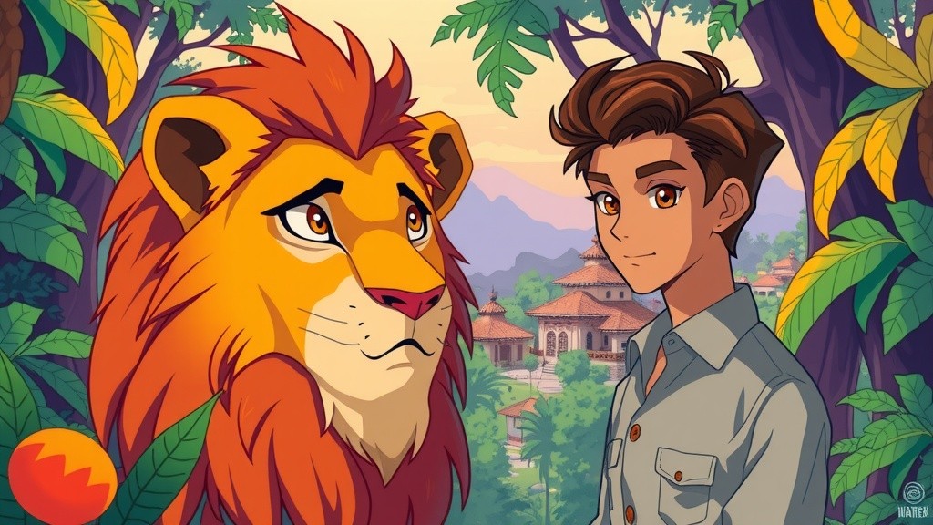 शेर और समझदार बच्चा: साहस की कहानी