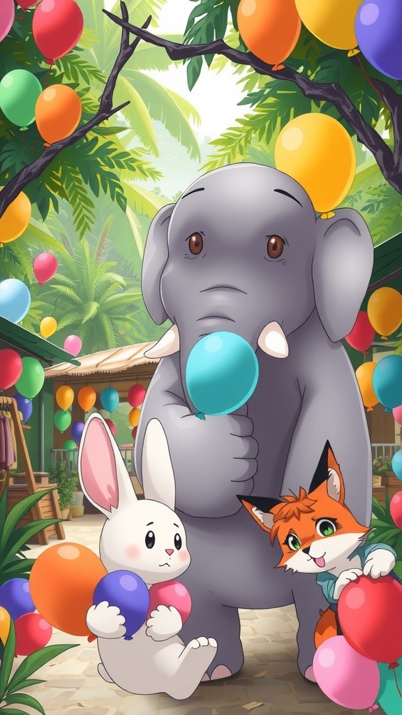 The Elephant's Balloon Adventure