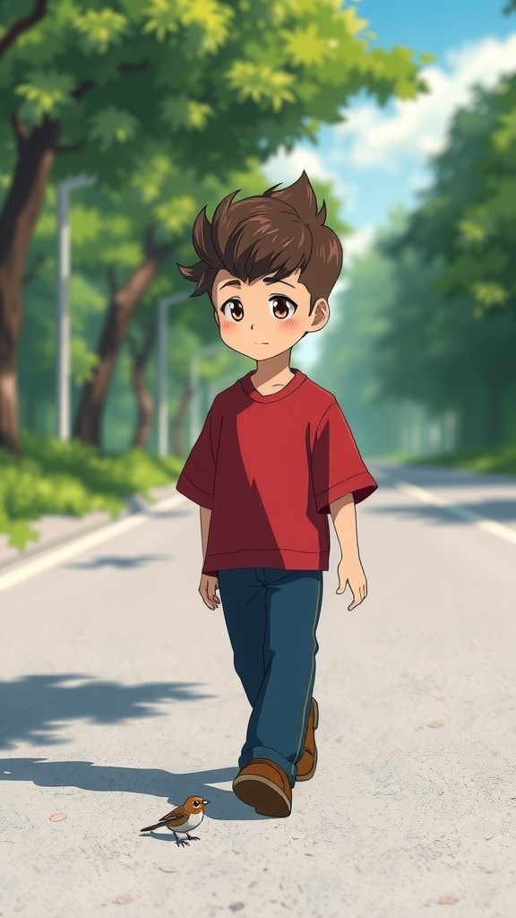The Boy and the Injured Sparrow