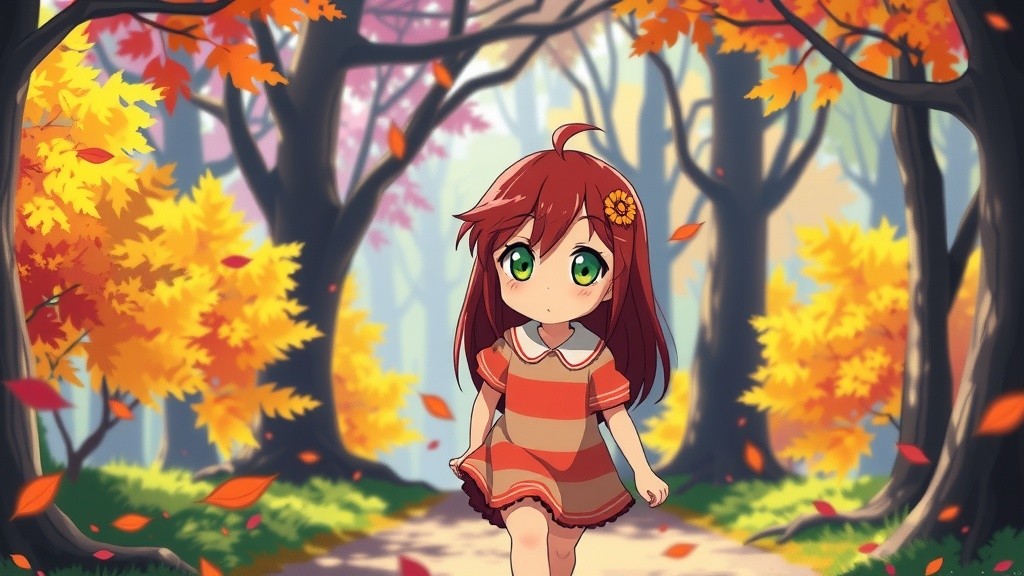 A Little Girl's Forest Adventure