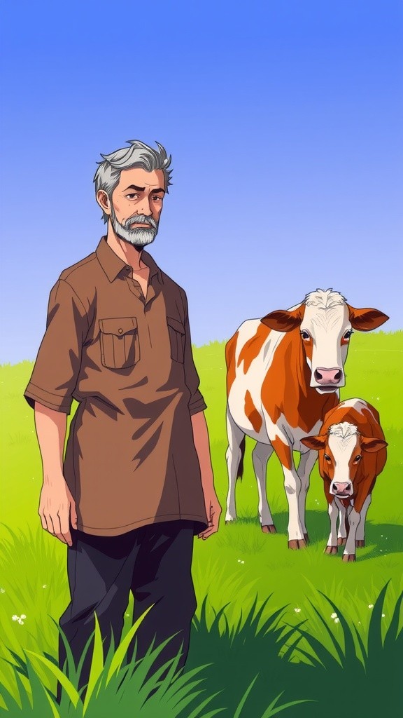 किसान और गायों की दोस्ती: मेहनत और प्यार की कहानी