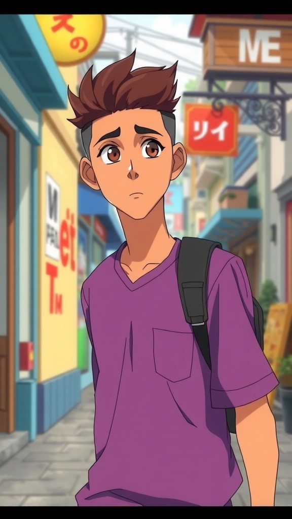 A Boy Sees His Girlfriend in the Street