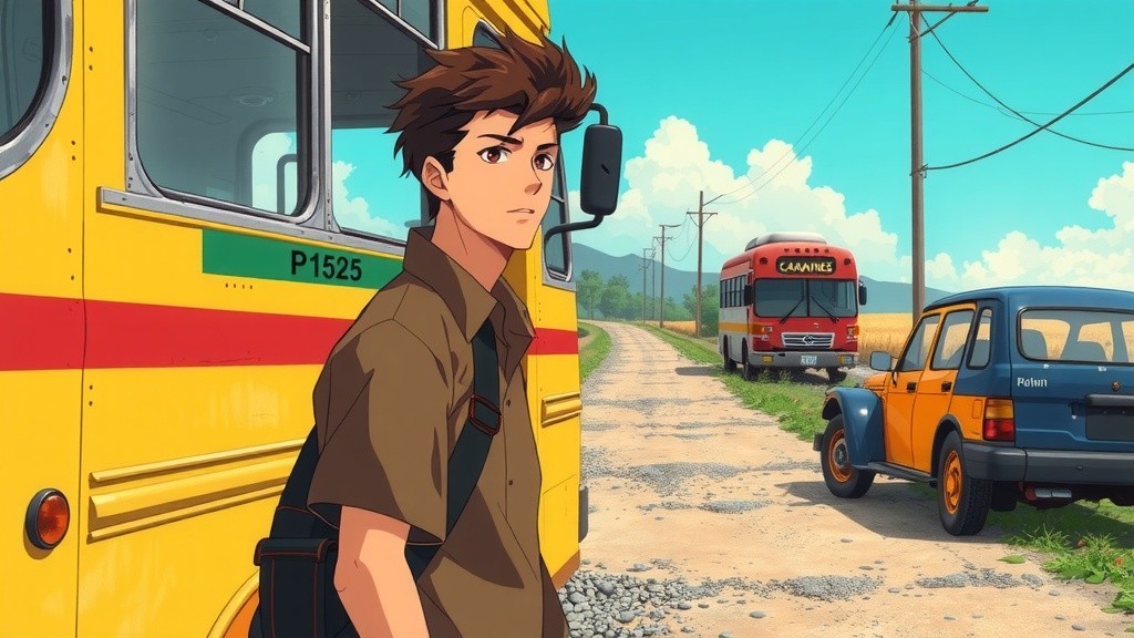 Hopeful Farewell on a Dusty Road