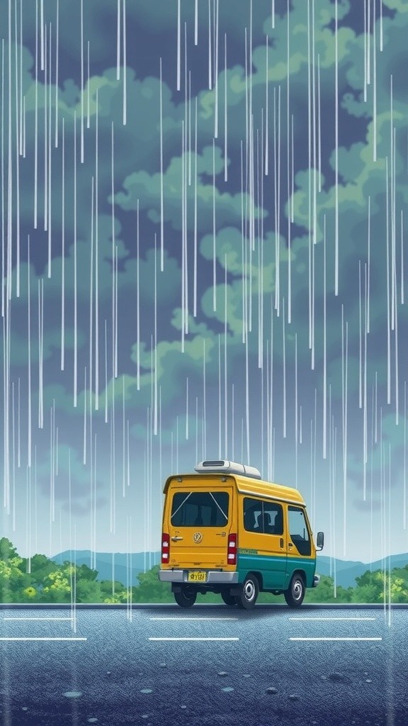 Cozy Companionship in a Rainy Night Car