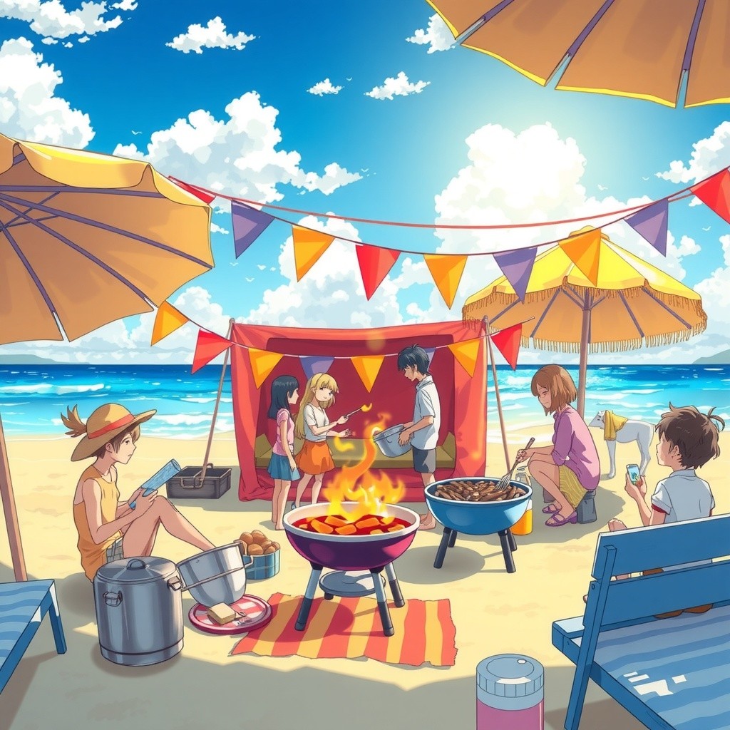 Kekacauan Pesta BBQ di Pantai Naga Hitam