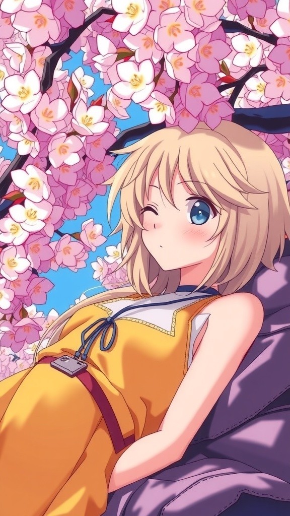 A Tranquil Moment Beneath the Cherry Blossoms