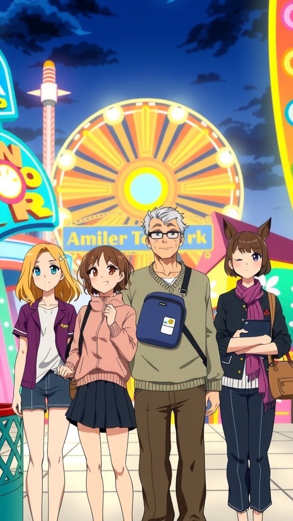 A Cute Family's Day at the Amusement Park