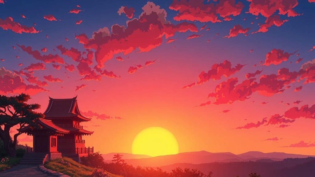 calm sunset journey