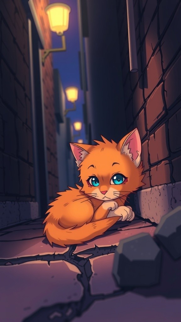 The Heartfelt Struggle of a Little Orange Kitten