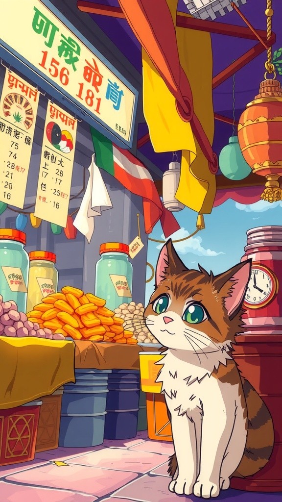 Cat Enjoys Samosas and Naan Channa on the Streets of Pakistan