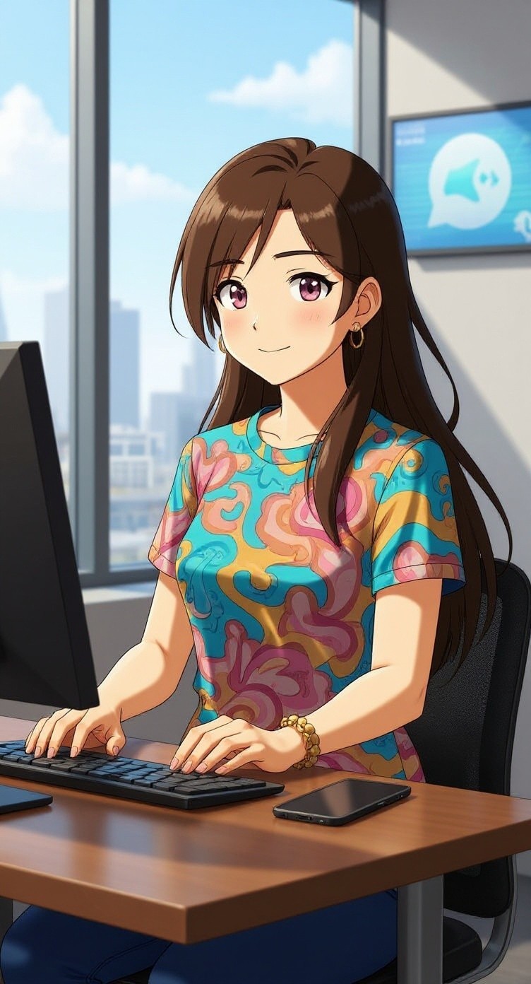 Girl Talking and Signing with Her Hands