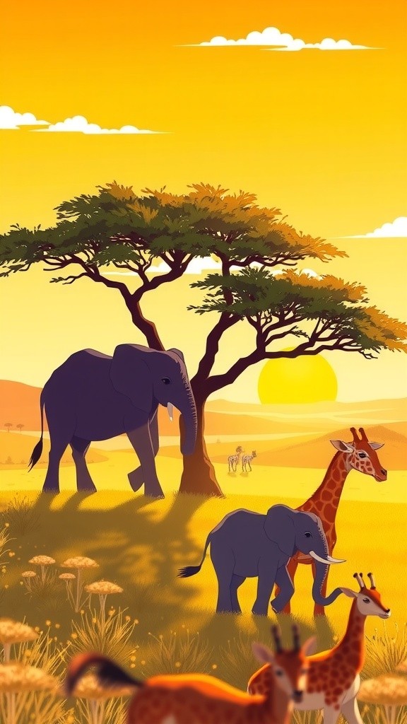 Gajah dan Jerapah: Raksasa Sabana