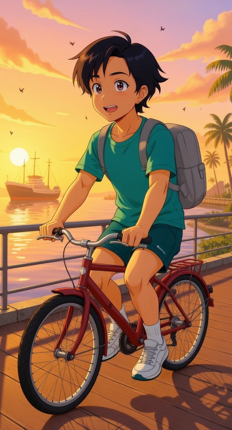 Sunset Serenity: A Ghibli-Inspired Journey