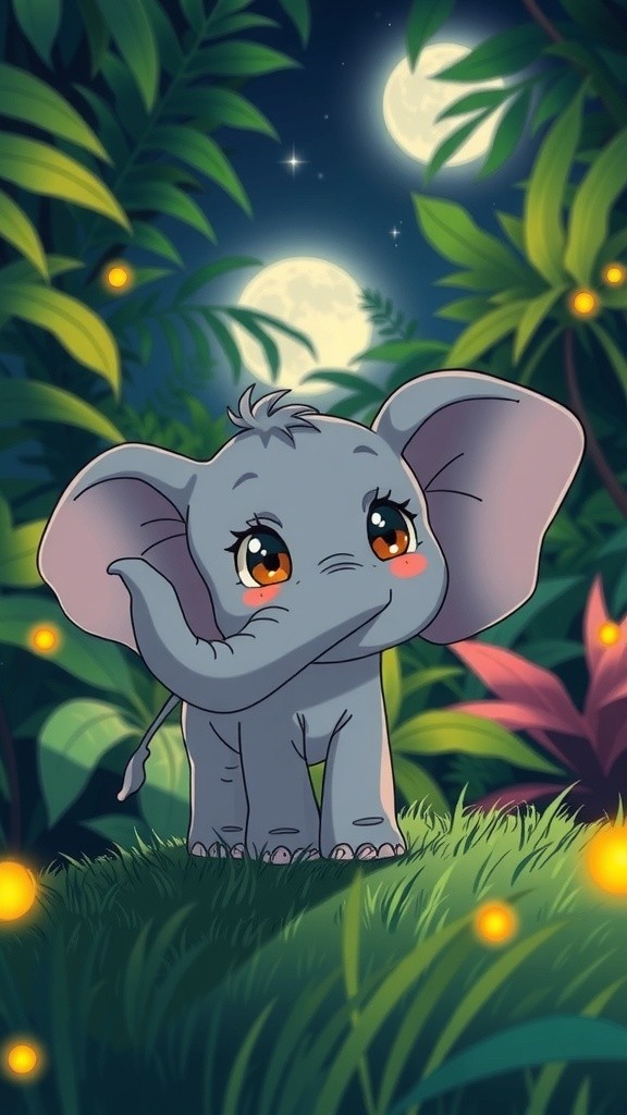 A Night in the Jungle: The Baby Elephant's Adventure